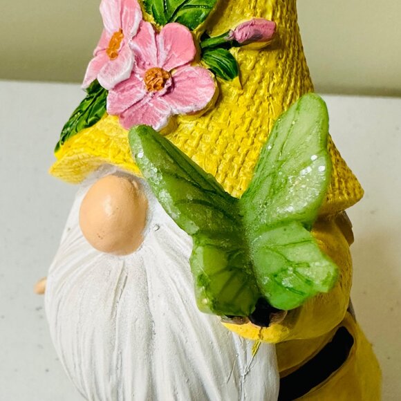 Spring Summer Easter gnomes farmhouse decoration tiered tray gnomes butterflies - Picture 13 of 14